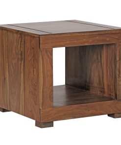Couchtisch MUMBAI Massiv-Holz Sheesham 50 cm breit Wohnzimmer-Tisch Design dunkel-braun