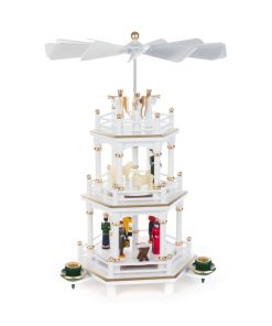 Pyramide Krippe weiß, 3 Etagen