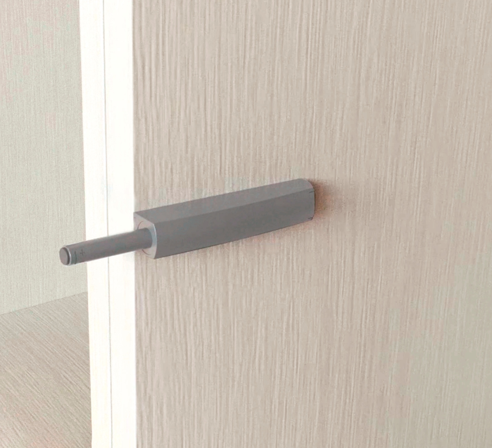 2 Stück eleganter Druckschnäpper, mit Montagegehäuse, Oberfläche: grau, Ausführung: nicht magnetisch, 1900221. Stabiler Push-to-open Türöffner für Möbeltüren, Schranktüren, Klappen und vieles mehr, von EMUCA - Image 6