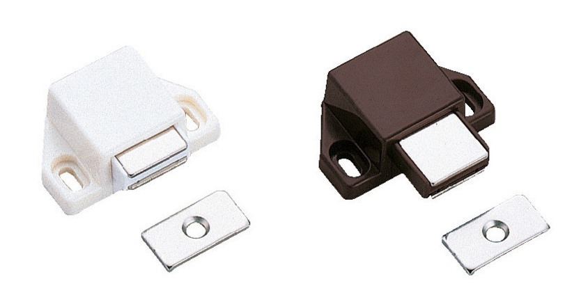 2 Stück kompakter Magnet-Druckschnäpper, inkl. Gegenplatte, Oberfläche: weiß, 25 mm (63/64″), ML-30SW. Platzsparender Push-to-open Türöffner für Möbeltüren, Schranktüren und vieles mehr, von Sugatsune / LAMP® (Japan) - Image 5