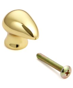 Hochwertiger Möbelknopfgriff aus Messing, Oberfläche: glänzend poliert, 28,5 mm (1,2″) B046-30PB. Griffknopf aus Messing für Schublade, Möbeltür, Küchenschrank, Büroschrank und viel mehr, von Sugatsune / LAMP® (Japan)