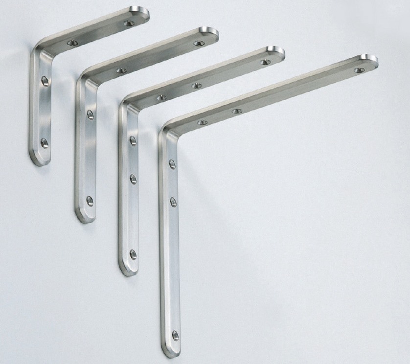 2 Stück korrosionsbeständiger robuster Montagewinkel, aus massivem rostfreiem Edelstahl, Tragkraft: 36 kg, Oberfläche: glänzend poliert, 150 mm (6″), XL-SA01-150M. Regalwinkel für Regalboden und viel mehr, von Sugatsune / LAMP® (Japan) - Image 3