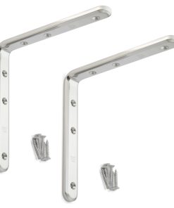 2 Stück korrosionsbeständiger robuster Montagewinkel, aus massivem rostfreiem Edelstahl, Tragkraft: 28 kg, Oberfläche: glänzend poliert, 180 mm (7,1″), XL-SA01-180M. Regalwinkel für Regalboden und viel mehr, von Sugatsune / LAMP® (Japan)