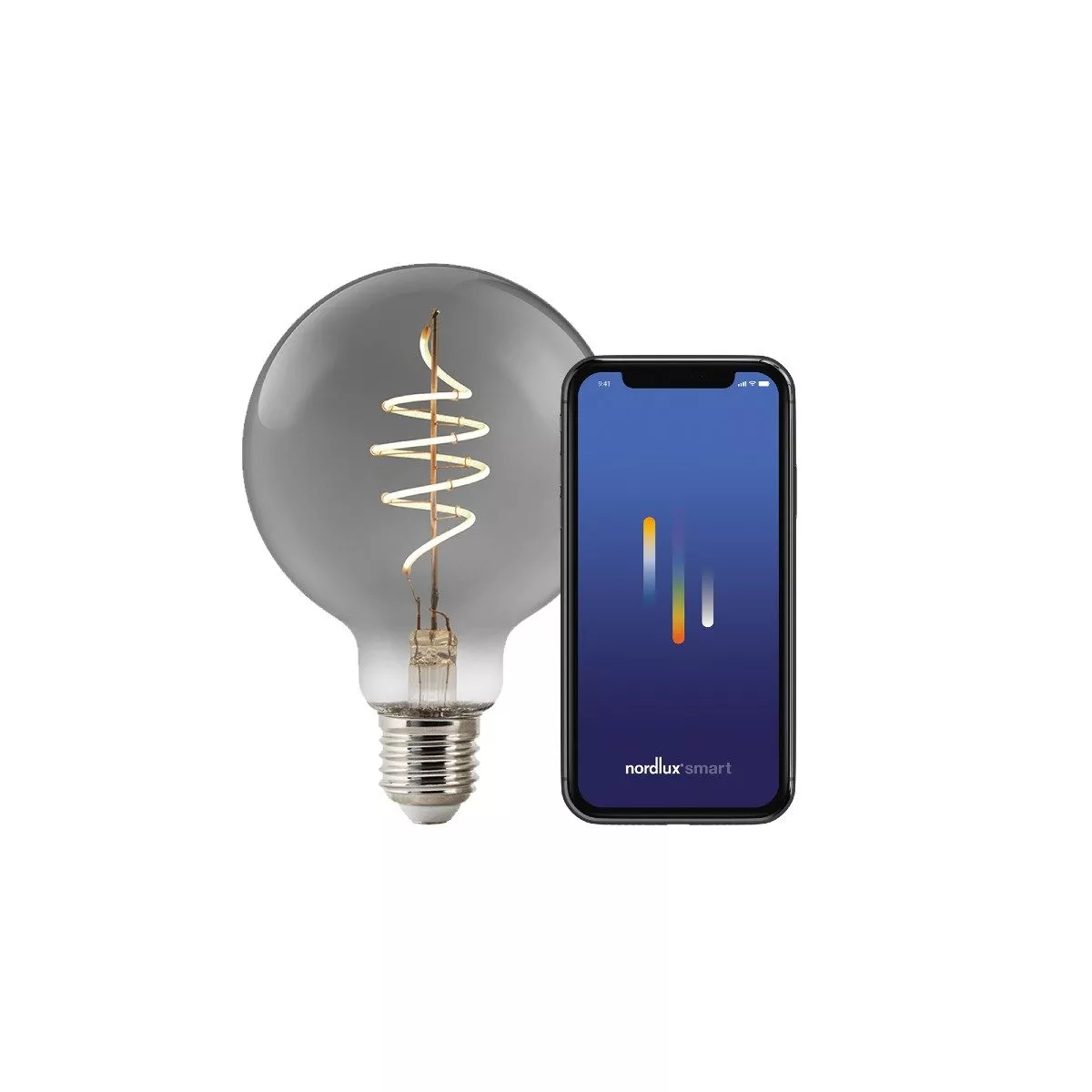 Nordlux 4,7 W Smart-LED-Filament Globe 95 mm Rauch E27 1800 K / ersetzt 40 W