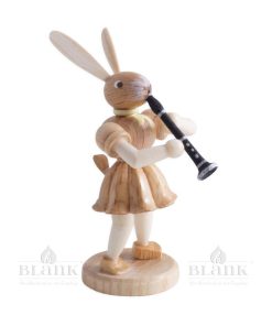 Blank Osterhase mit Klarinette, natur