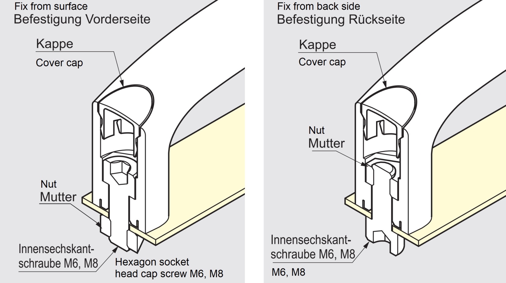Hochwertiger robuster Gerätegriff aus verstärktem Nylon, schwarz mit schwarzen Abdeckkappen, 93 mm (3,7″) MJH-93-BL. Maschinengriff MJH-93-BL für Industrieschränke, Produktionsanlagen, Maschinenbau, von Sugatsune / LAMP® (Japan) - Image 3
