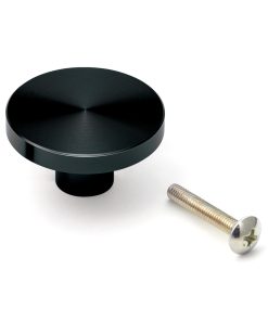 Runder Möbelknopfgriff aus Aluminiumlegierung, Oberfläche: schwarz, 35 mm (1,4″) EXSEL35BL. Griffknopf aus Aluminiumlegierung für Schublade, Möbeltür, Küchenschrank, Büroschrank und viel mehr, von Sugatsune / LAMP® (Japan)