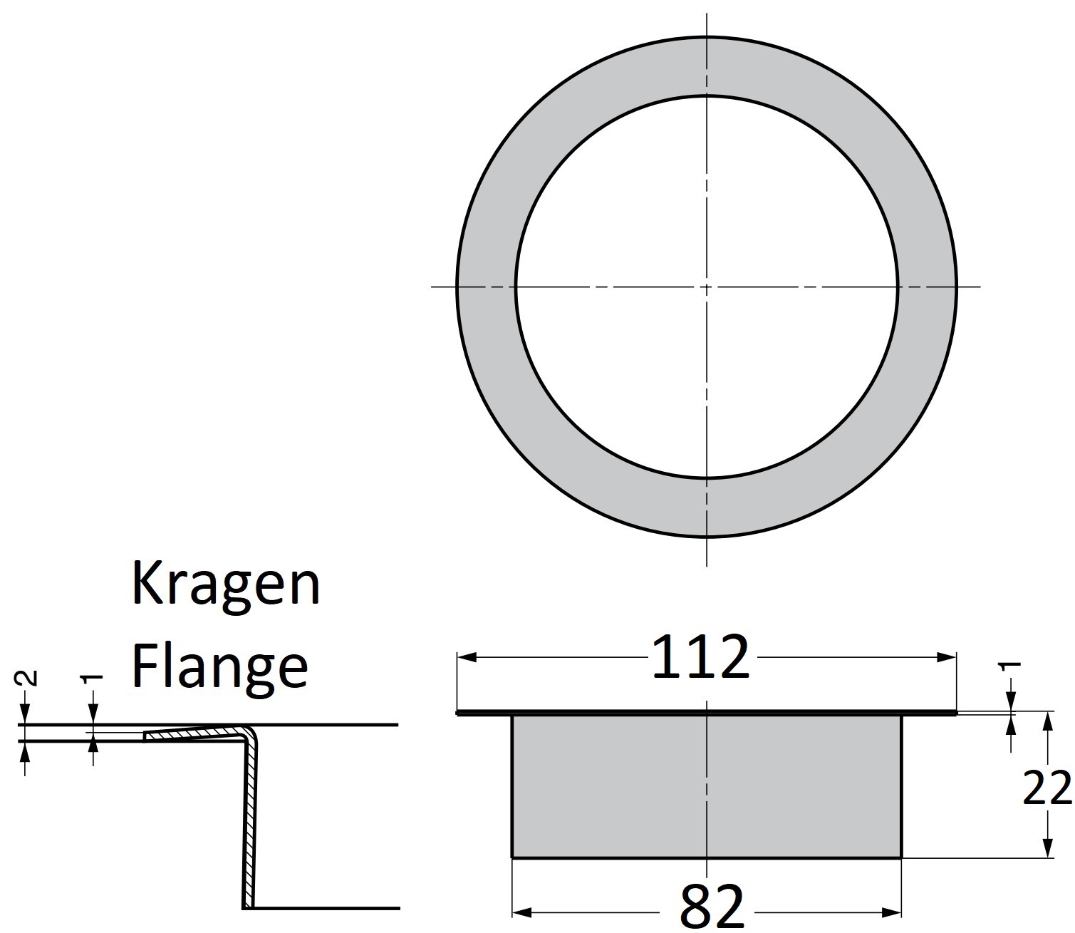 Hochwertiger runder Mülldurchwurf, aus rostfreiem Edelstahl, Oberfläche: vergoldet 24K, 112 mm (4,5″), Ausführung: flach, AN-LH008-GP. Edelstahlmülldurchwurf, für Systemgastronomie, Ladenbau, Catering und viel mehr, von Sugatsune / LAMP® (Japan) - Image 2