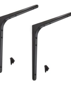 2 Stück hochwertiger Schwerlastmontagewinkel, Tragkraft: 56 kg (124 lbs), Oberfläche: schwarz, 240 mm (9,5″), BTK-240B. Schwerlastregalwinkel für Tablar, Trennwand, Regal, Eckverbindung und viel mehr, von Sugatsune / LAMP® (Japan)